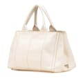 Miniatyrbilde 2 av 10: Pre-owned Prada Canvas Canapa Logo Satchel White