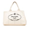 Miniatyrbilde 1 av 10: Pre-owned Prada Canvas Canapa Logo Satchel White