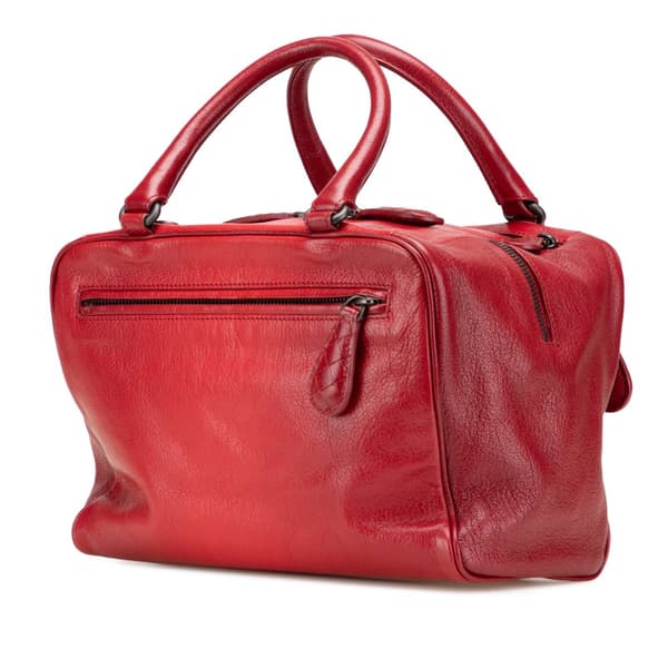 Pre-owned Bottega Veneta Small Madras Sfumato Brera Handbag Red