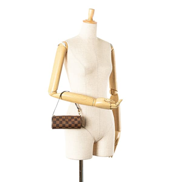 Pre-owned Louis Vuitton Damier Ebene Papillon Pochette Brown