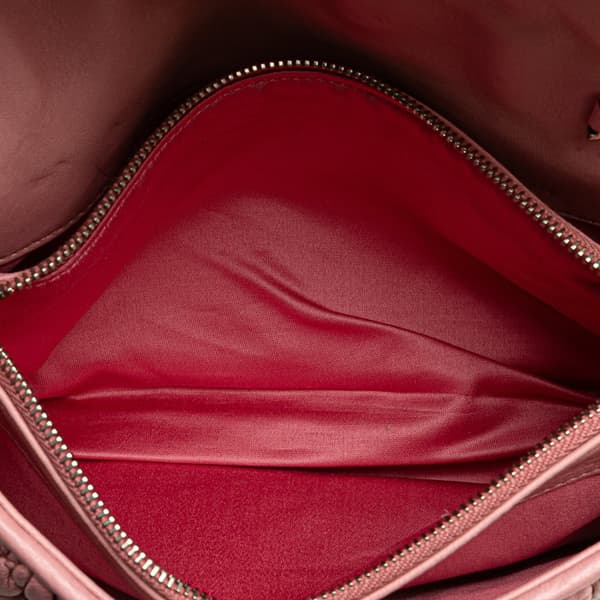 Pre-owned Miu Miu Matelasse Nappa Crystal Chain Satchel Pink