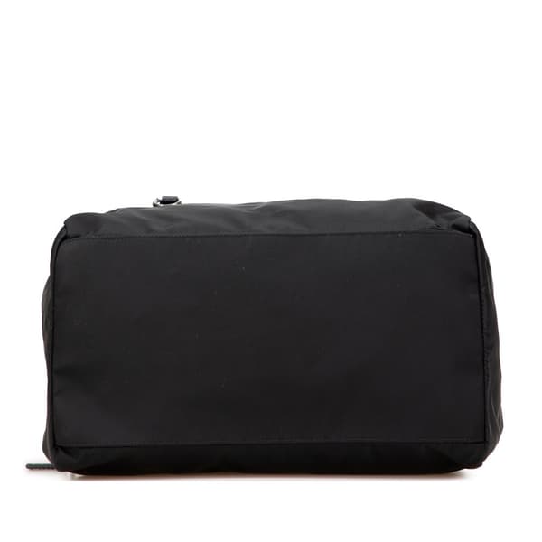 Pre-owned Prada Saffiano Trimmed Tessuto Handbag Black