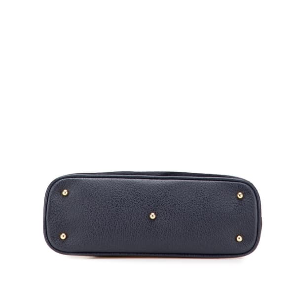 Pre-owned Gucci Suede Bamboo Dome Satchel Blue