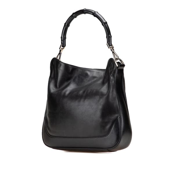 Pre-owned Gucci Leather Bamboo Satchel Black