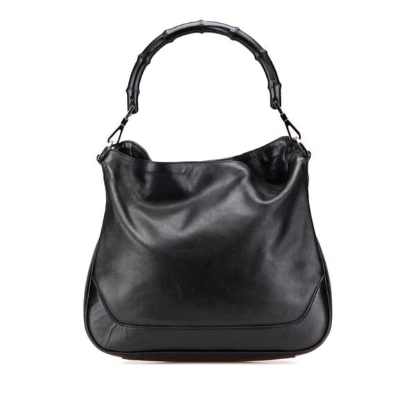 Pre-owned Gucci Leather Bamboo Satchel Black