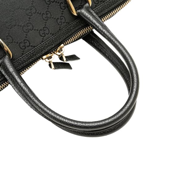 Pre-owned Gucci GG Canvas Dome Nailhead Handbag Black