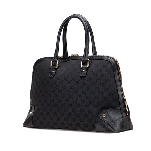 Pre-owned Gucci GG Canvas Dome Nailhead Handbag Black