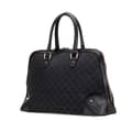 Miniatyrbild 2 av 10: Pre-owned Gucci GG Canvas Dome Nailhead Handbag Black