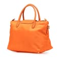 Miniatyrbild 2 av 10: Pre-owned Prada Saffiano Trimmed Tessuto Satchel Orange