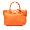 Miniatyrbild 1 av 10: Pre-owned Prada Saffiano Trimmed Tessuto Satchel Orange