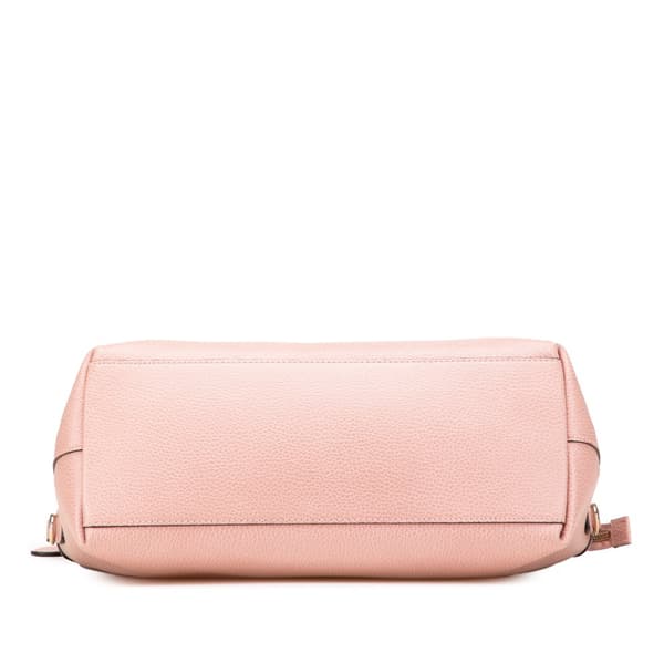 Pre-owned Gucci Dollar Calfskin GG Charm Satchel Pink
