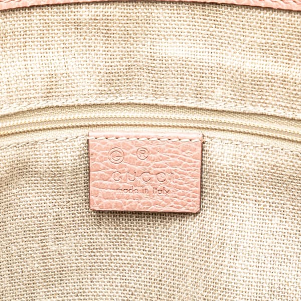 Pre-owned Gucci Dollar Calfskin GG Charm Satchel Pink
