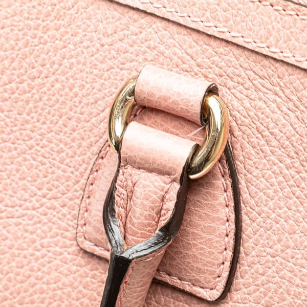 Pre-owned Gucci Dollar Calfskin GG Charm Satchel Pink