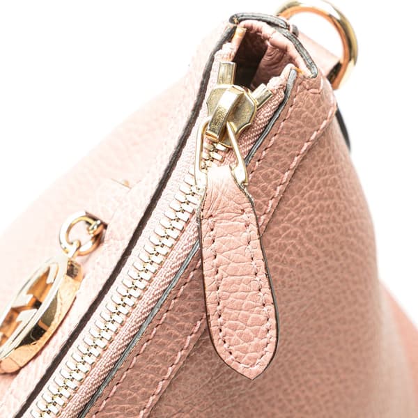 Pre-owned Gucci Dollar Calfskin GG Charm Satchel Pink