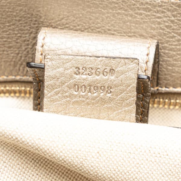 Pre-owned Gucci Medium Calfskin Bamboo Shopper Satchel Gold