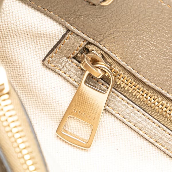 Pre-owned Gucci Medium Calfskin Bamboo Shopper Satchel Gold