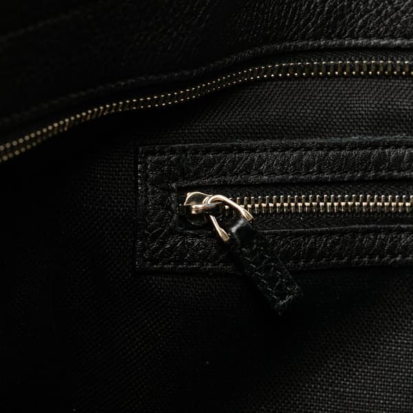 Pre-owned Gucci Large Calfskin Bamboo Shopper Satchel Black