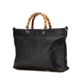 Pikkukuva 2 / 10: Pre-owned Gucci Large Calfskin Bamboo Shopper Satchel Black