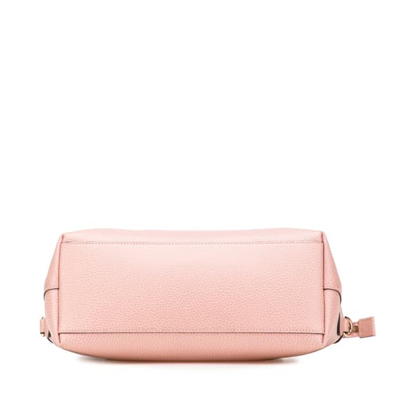 Pre-owned Gucci Dollar Calfskin GG Charm Satchel Pink