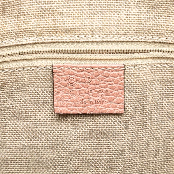 Pre-owned Gucci Dollar Calfskin GG Charm Satchel Pink