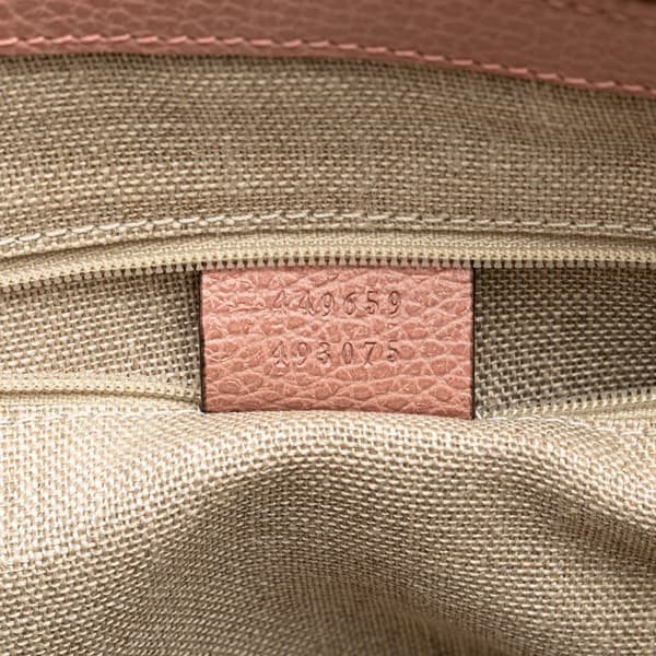 Pre-owned Gucci Dollar Calfskin GG Charm Satchel Pink