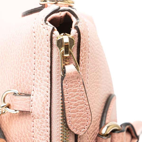 Pre-owned Gucci Dollar Calfskin GG Charm Satchel Pink