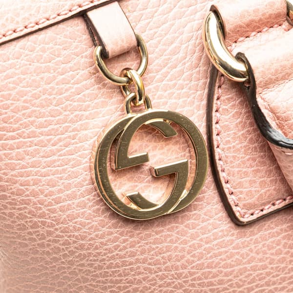 Pre-owned Gucci Dollar Calfskin GG Charm Satchel Pink