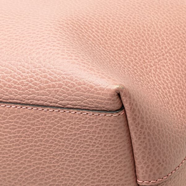 Pre-owned Gucci Dollar Calfskin GG Charm Satchel Pink