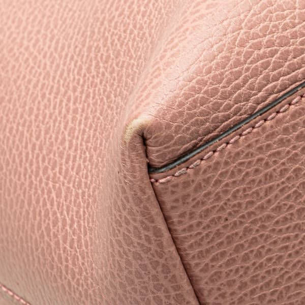Pre-owned Gucci Dollar Calfskin GG Charm Satchel Pink
