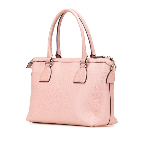 Pre-owned Gucci Dollar Calfskin GG Charm Satchel Pink