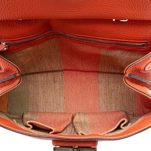 Pre-owned Gucci Small Leather Bamboo Daily Satchel Orange
