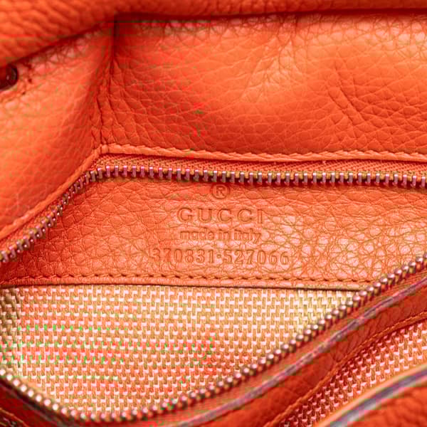Pre-owned Gucci Small Leather Bamboo Daily Satchel Orange