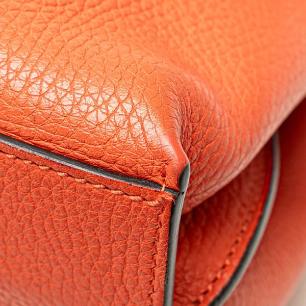 Pre-owned Gucci Small Leather Bamboo Daily Satchel Orange
