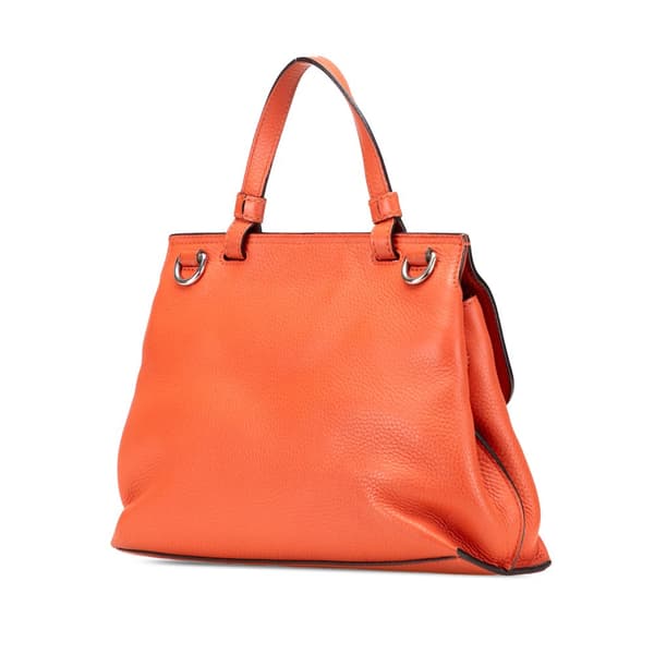Pre-owned Gucci Small Leather Bamboo Daily Satchel Orange