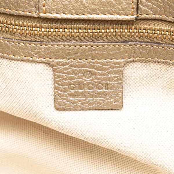 Pre-owned Gucci Medium Calfskin Bamboo Shopper Satchel Gold