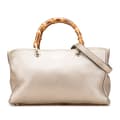 Miniatyrbilde 1 av 9: Pre-owned Gucci Medium Calfskin Bamboo Shopper Satchel Gold