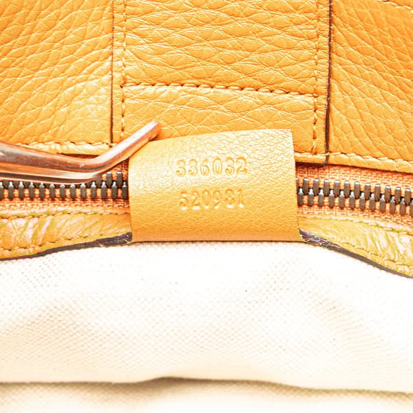 Pre-owned Gucci Small Calfskin Bamboo Shopper Satchel Orange