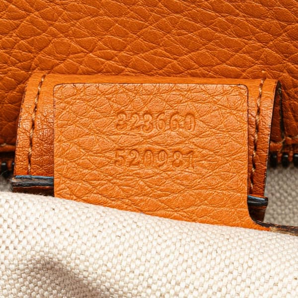 Pre-owned Gucci Medium Calfskin Bamboo Shopper Satchel Orange