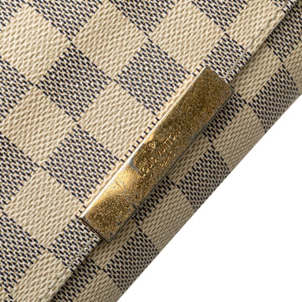 Pre-owned Louis Vuitton Damier Azur Favorite PM White