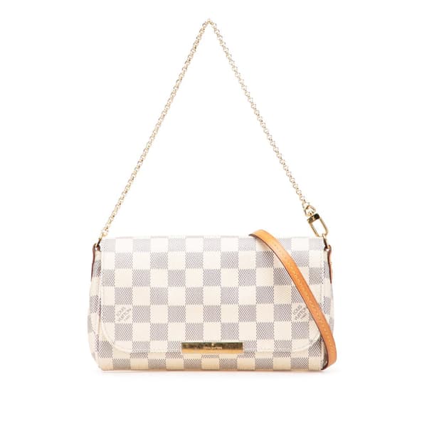 Pre-owned Louis Vuitton Damier Azur Favorite PM White