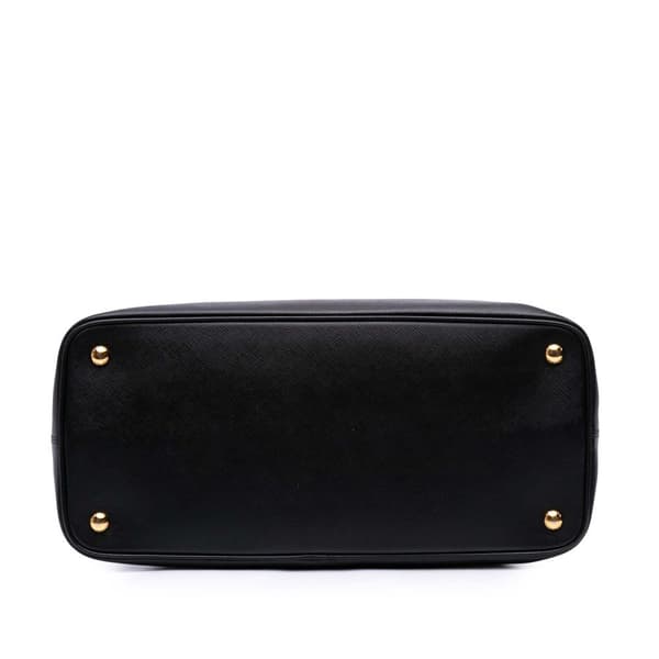 Pre-owned Prada Medium Saffiano Lux Open Promenade Satchel Black