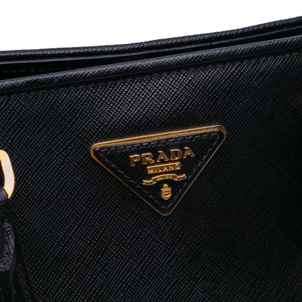 Pre-owned Prada Medium Saffiano Lux Open Promenade Satchel Black