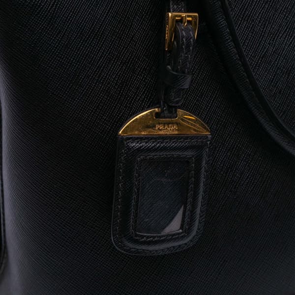 Pre-owned Prada Medium Saffiano Lux Open Promenade Satchel Black