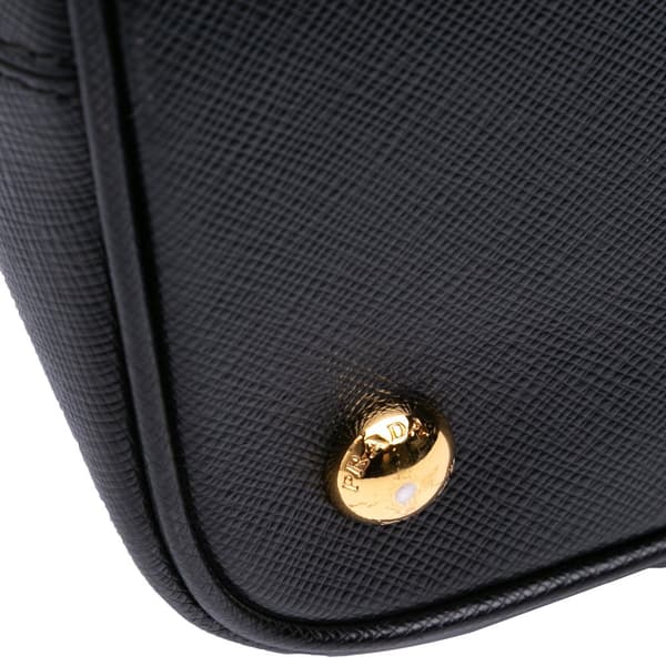 Pre-owned Prada Medium Saffiano Lux Open Promenade Satchel Black