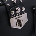 Miniatyrbillede 6 af 10: Pre-owned Prada Studded Saffiano Handbag Black