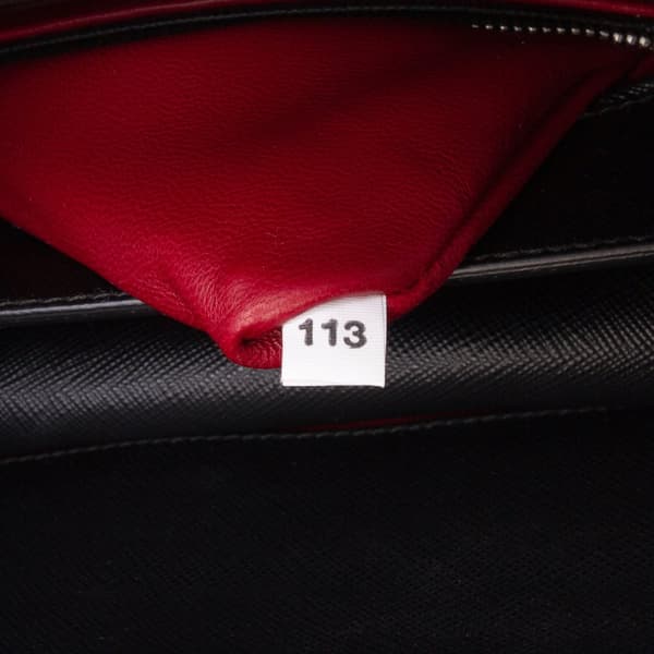 Pre-owned Prada Studded Saffiano Handbag Black