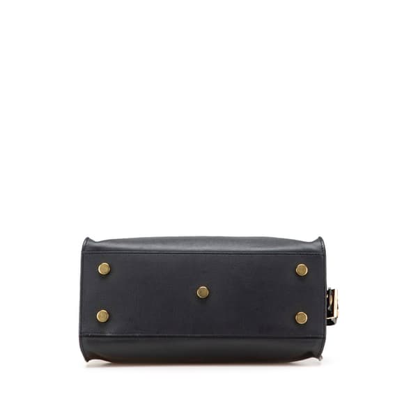 Pre-owned Saint Laurent Baby Leather Monogram Cabas Satchel Black