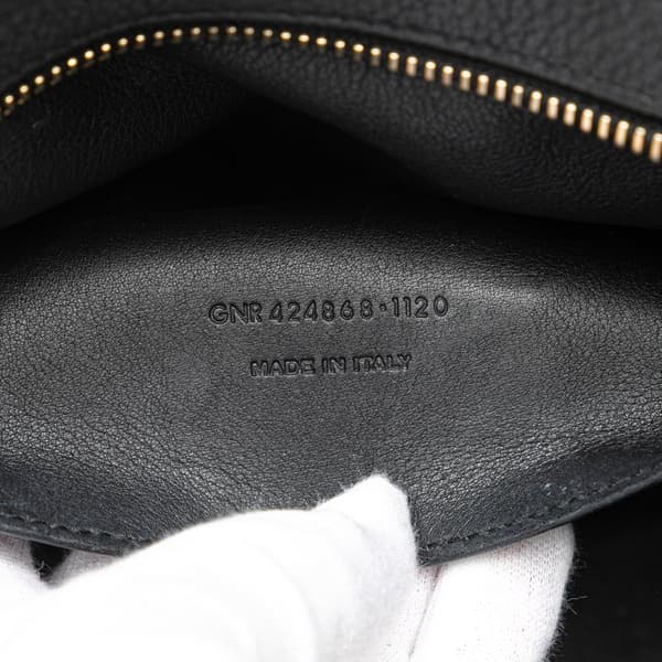 Pre-owned Saint Laurent Baby Leather Monogram Cabas Satchel Black