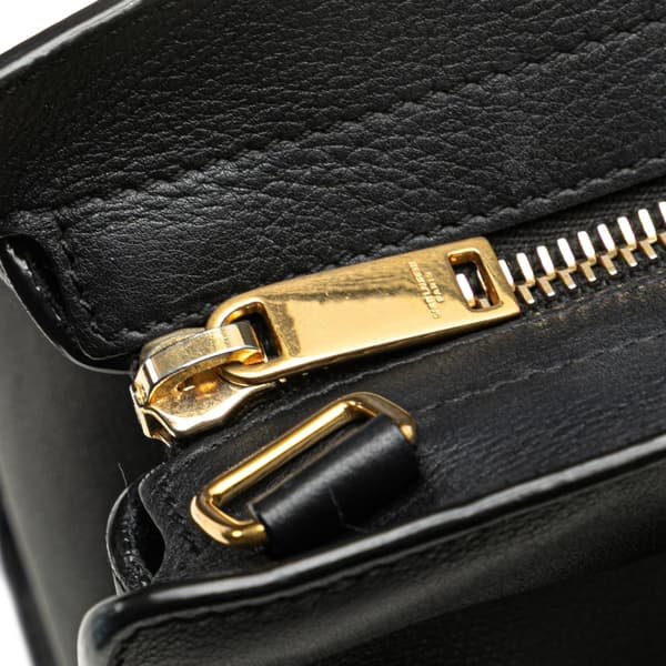Pre-owned Saint Laurent Baby Leather Monogram Cabas Satchel Black