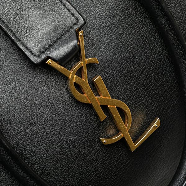 Pre-owned Saint Laurent Baby Leather Monogram Cabas Satchel Black